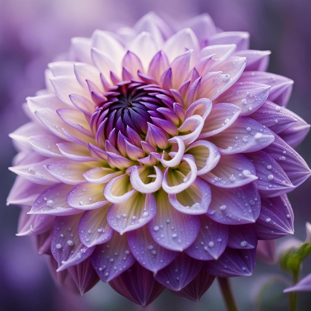 Macro Dahlia in Ethereal, Hyperdetailed Style