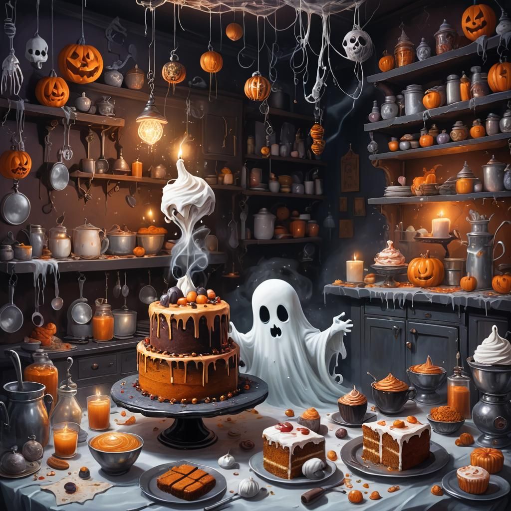 Ghostly Baker Creates Spooky Halloween Cake
