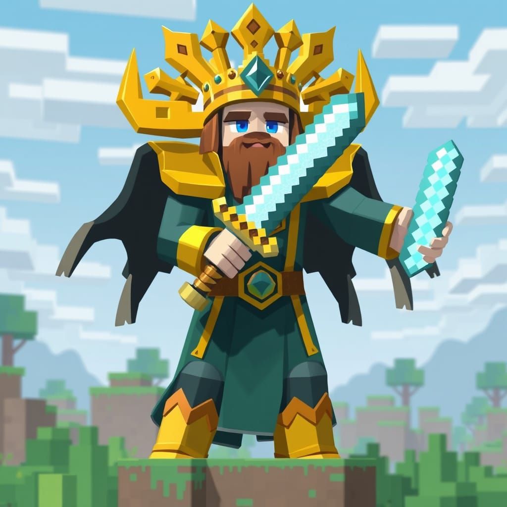 Divine Warrior with Diamond Sword in Mythic Realms