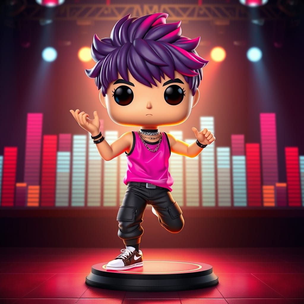 K-Pop Dancer Funko Pop Figure in 3D Anime Art