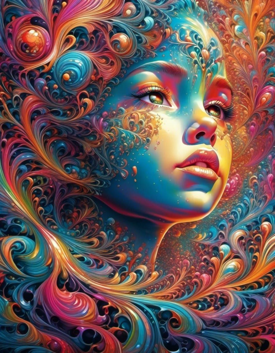 Psychedelic Graffiti Art in Abstract Vector Style