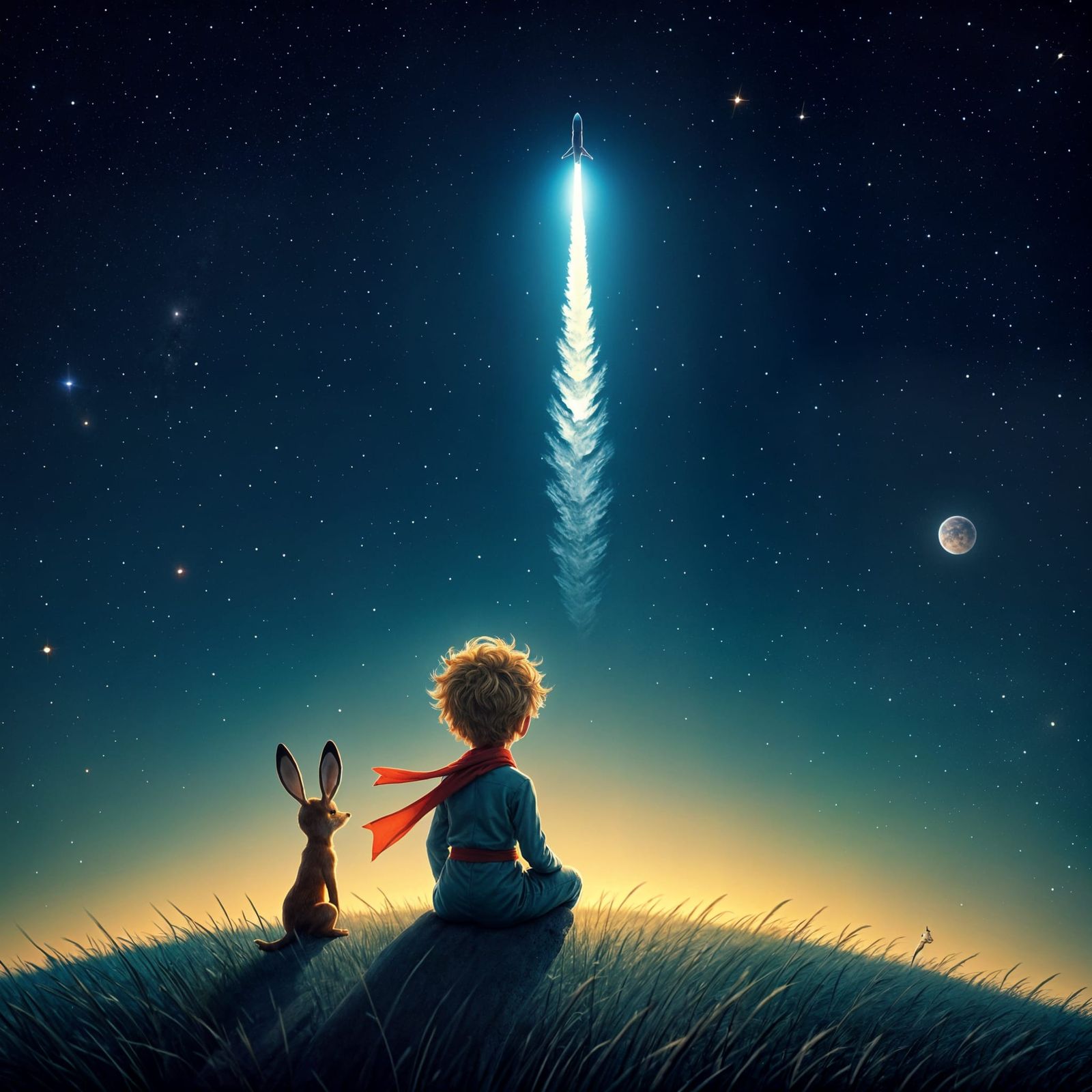 The Little Prince Watches a SpaceX Rocket