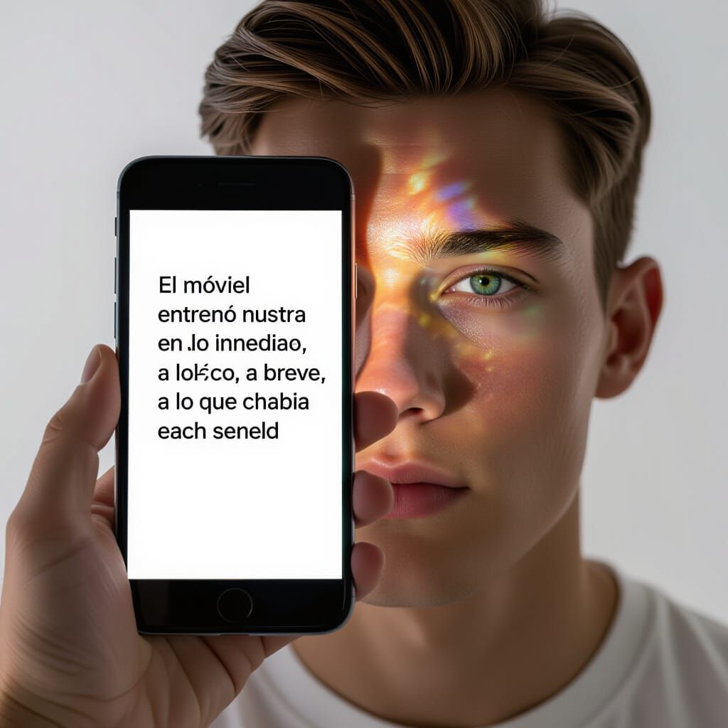 Hand Holding Illuminated Smartphone in Dark