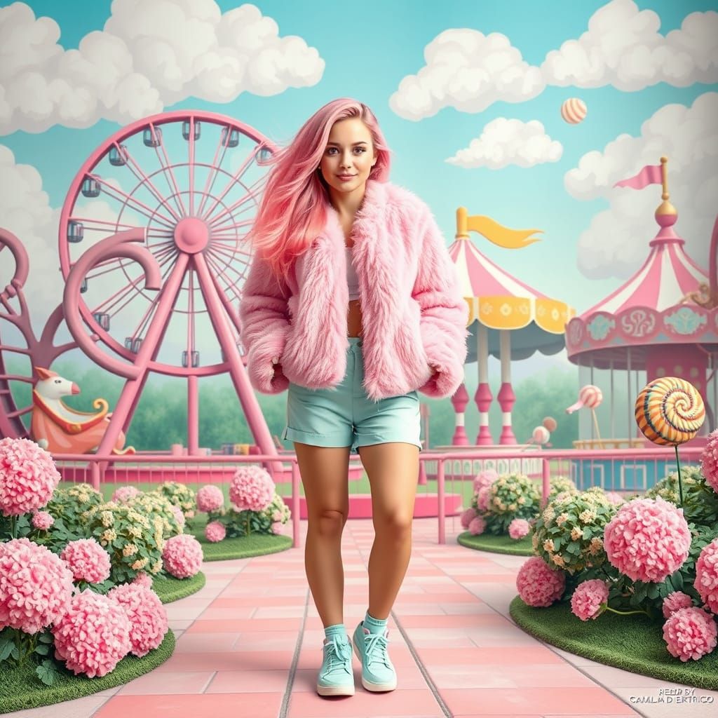 Dreamy Pastel Princess in Whimsical Wonderland