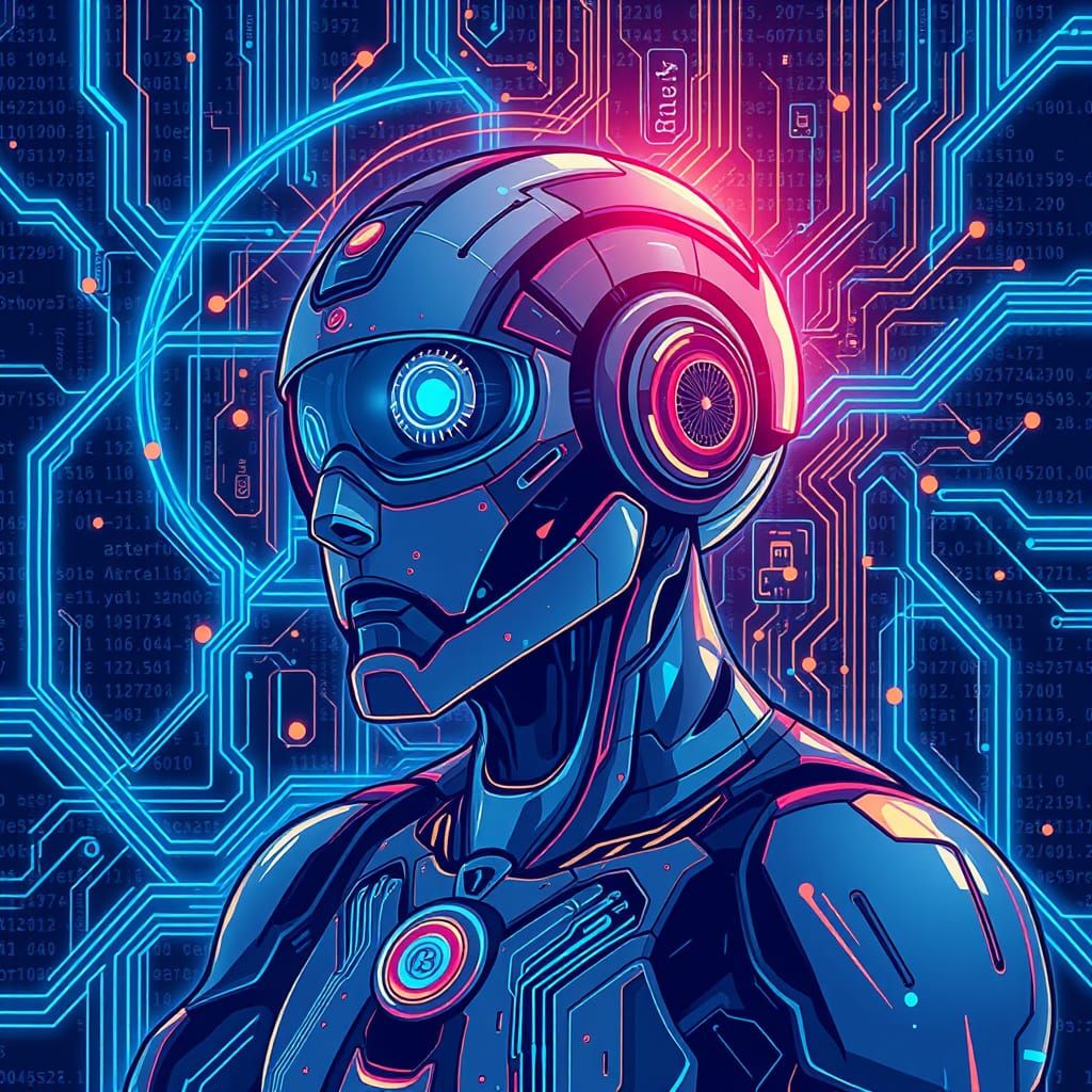 Futuristic Robot in Syd Mead and Ash Thorp Style