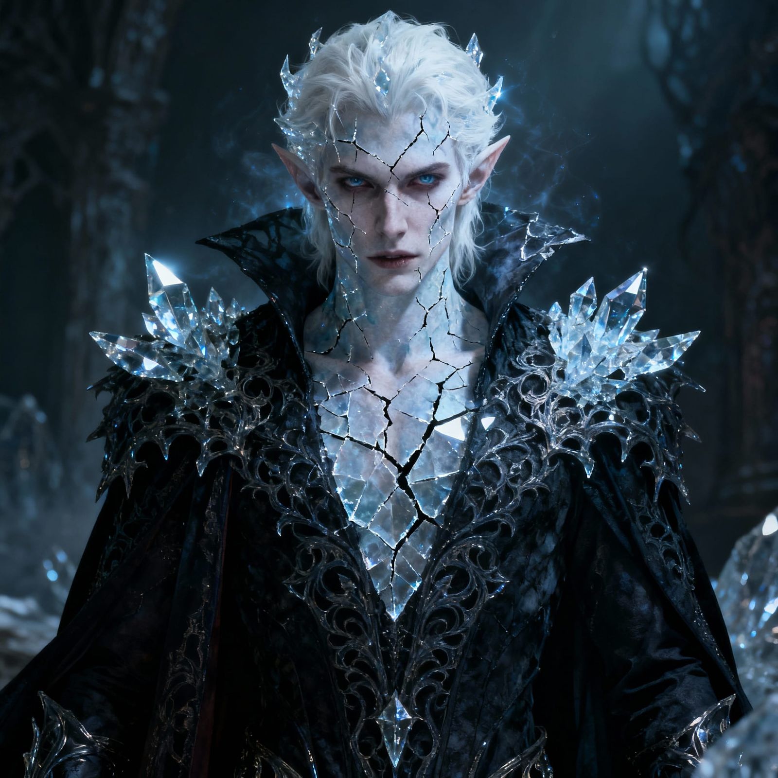 Fey Prince with Shattered Skin in Gothic Style