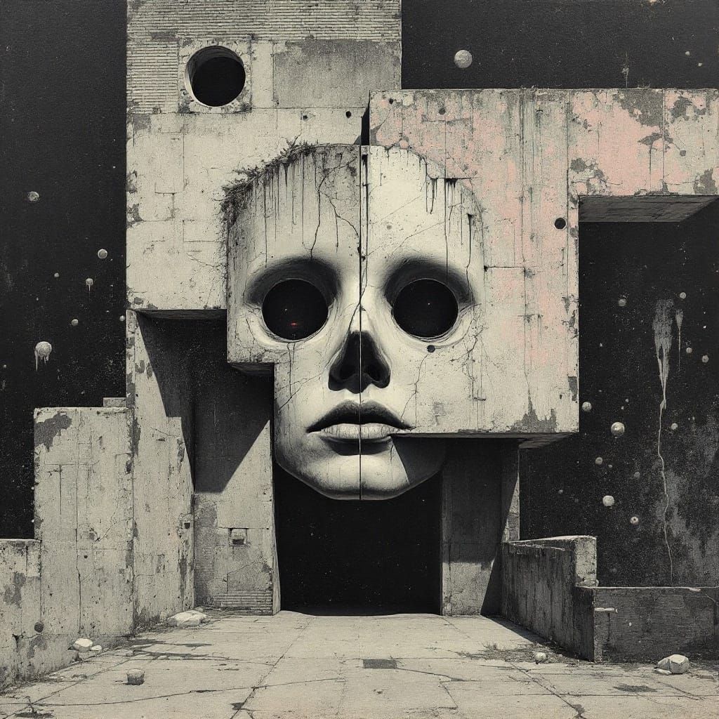 Surreal Hyperealistic Brutalist Concrete Visions