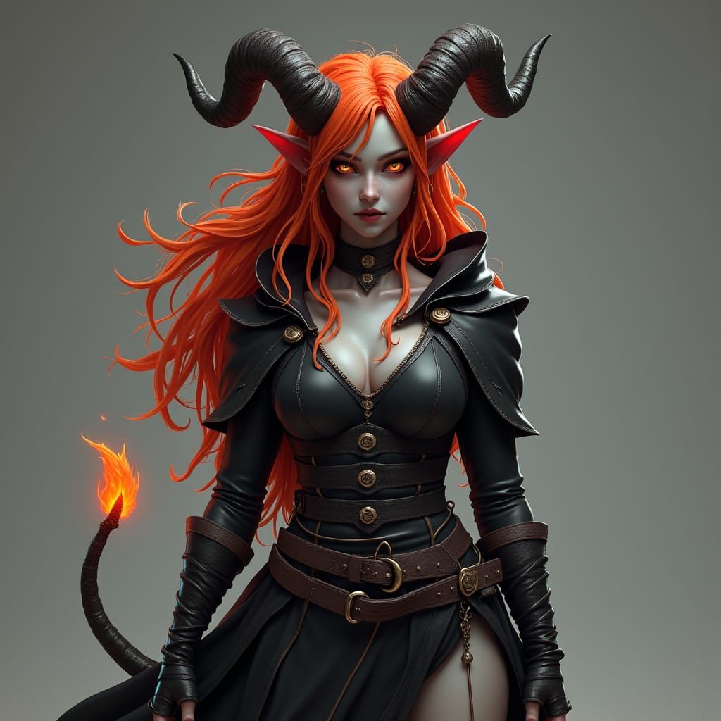Infernal Allure: A Tiefling Rogue Concept Art