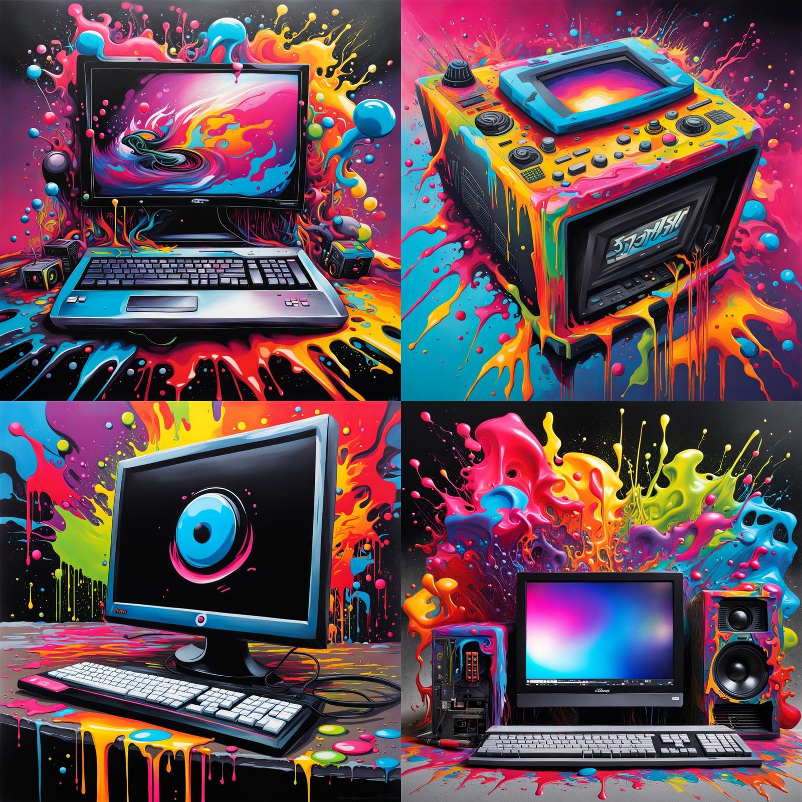 Computer in Graffiti Style, Splash Art