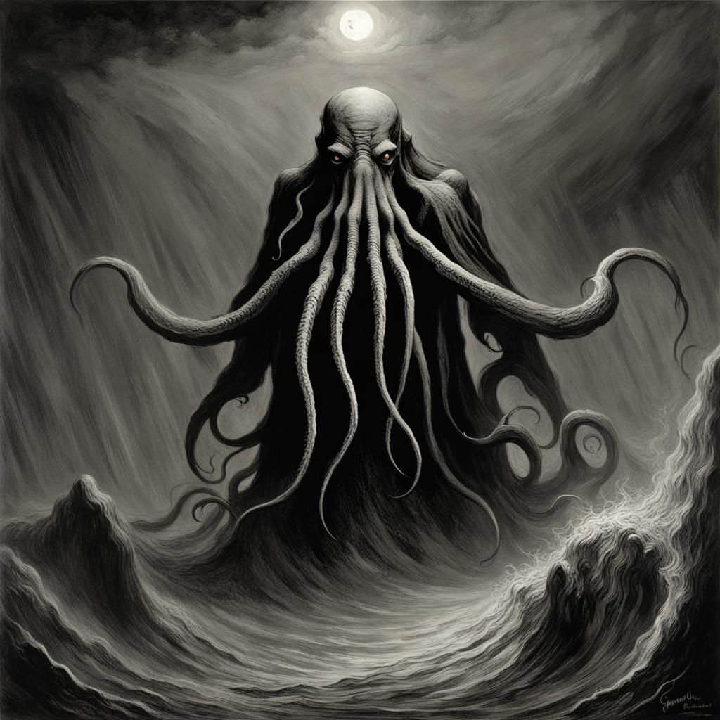 Cthulhu in Dark Gothic Horror Style