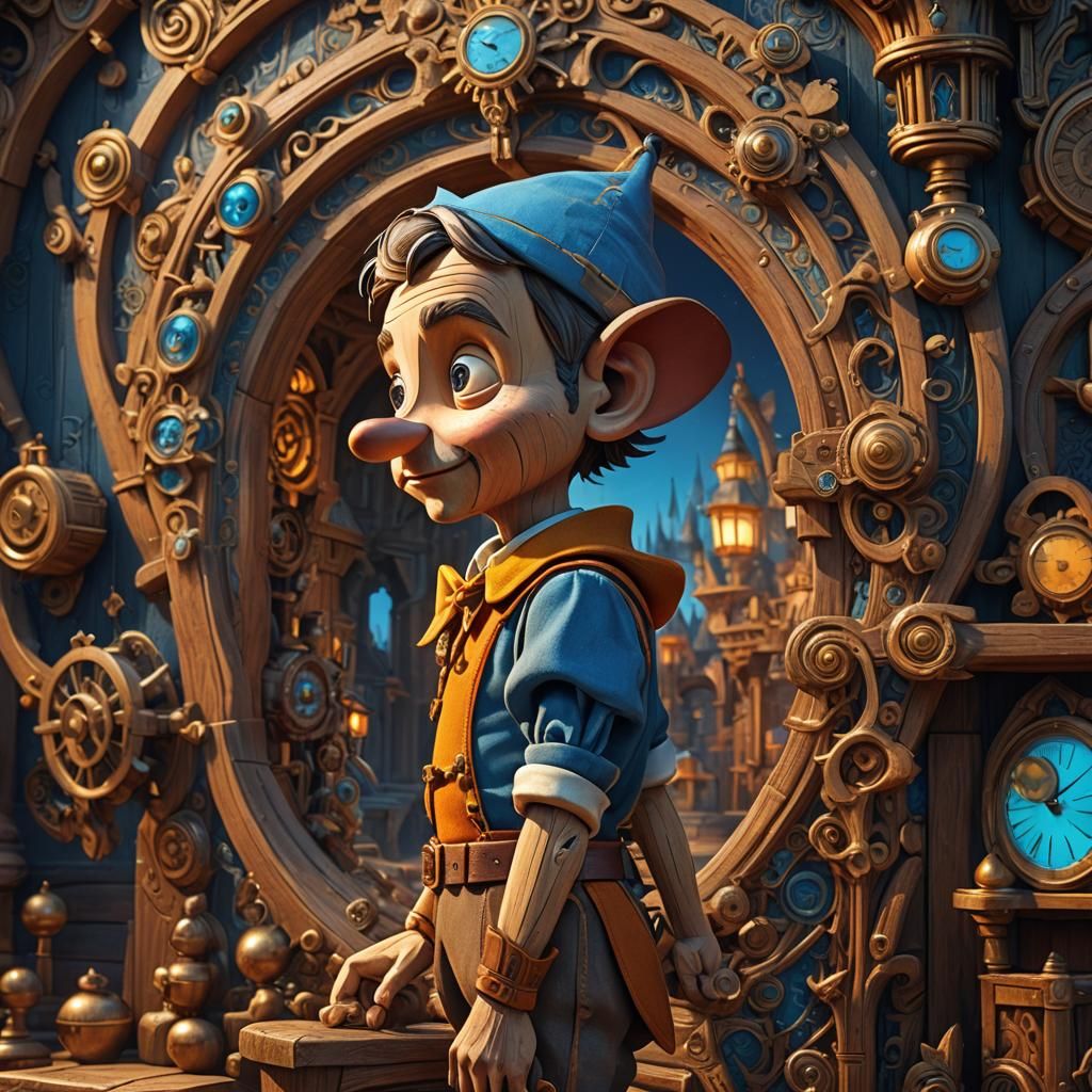 Pinocchio's Ever-Growing Nose: A Fantasy Concept Art
