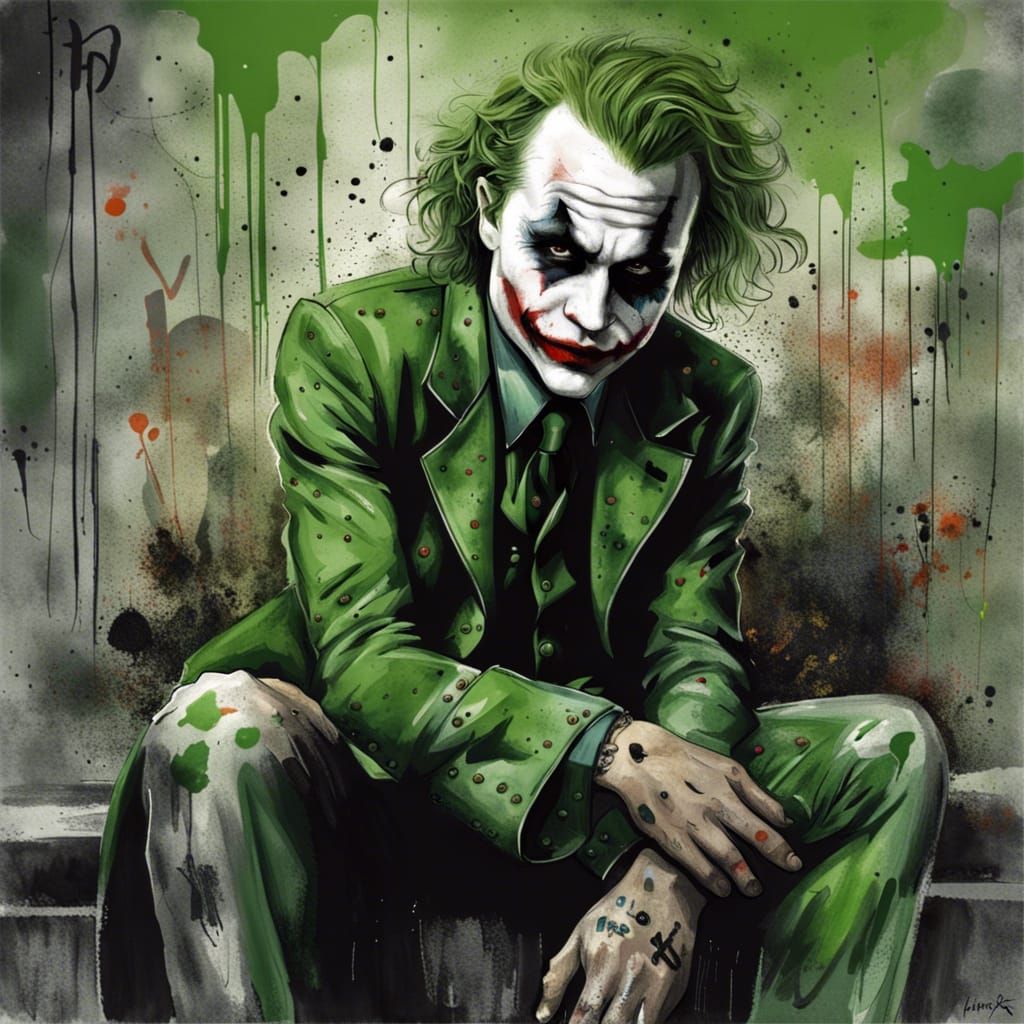 The Joker and Harley in a Bold, Graffiti-Adorned Scene