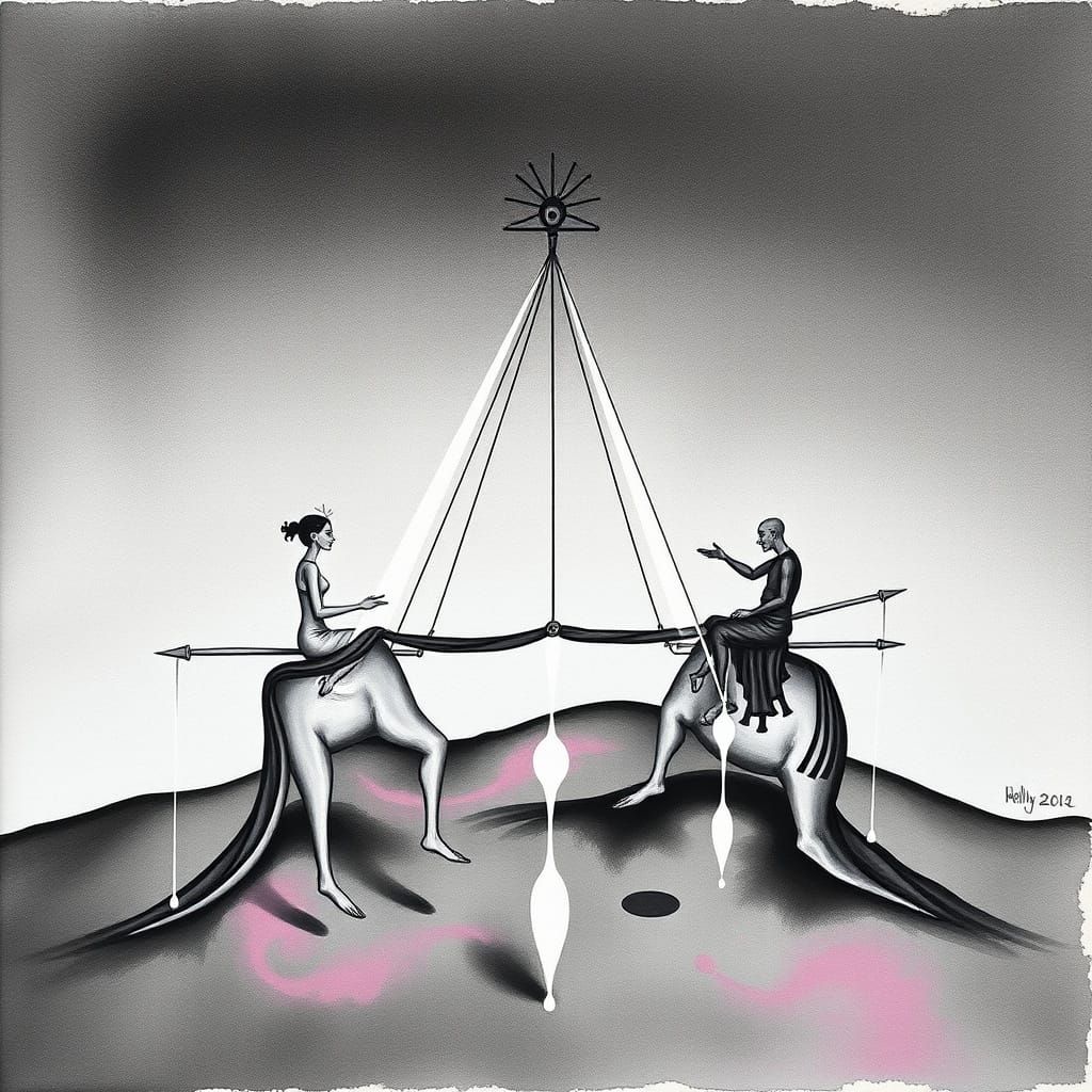 Surreal Tarot Card in Pastel Watercolor Style