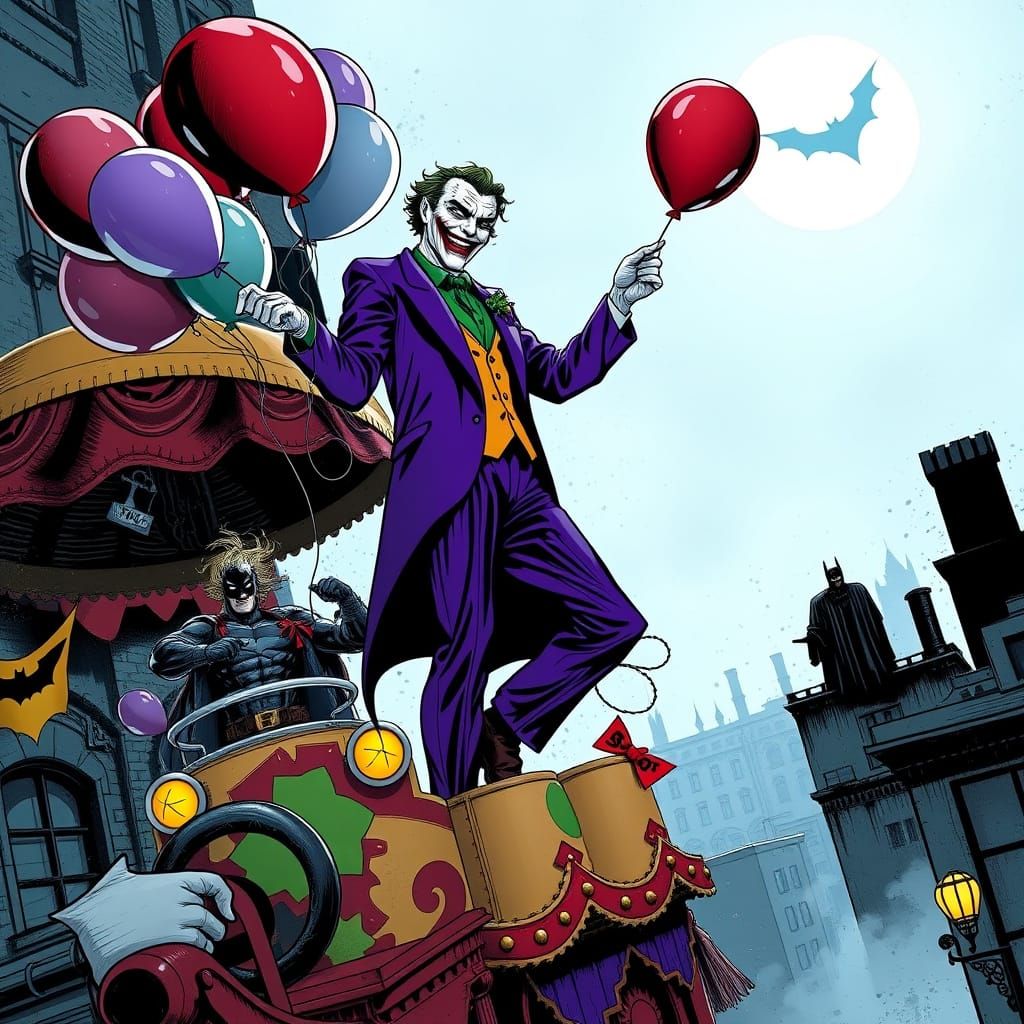The Joker's Parade in Gotham City