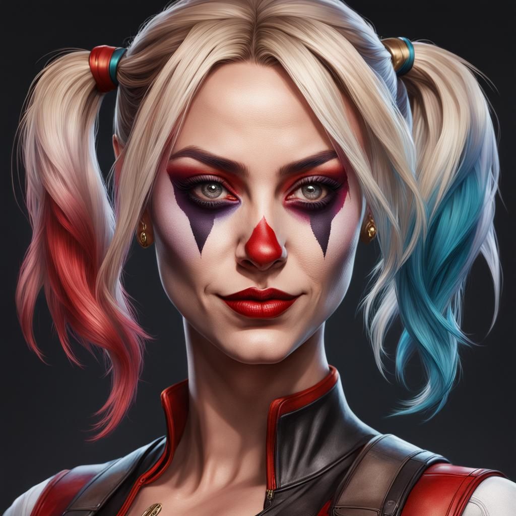 Harley Quinn Portrait by Greg Rutkowski, Artgerm, WLOP