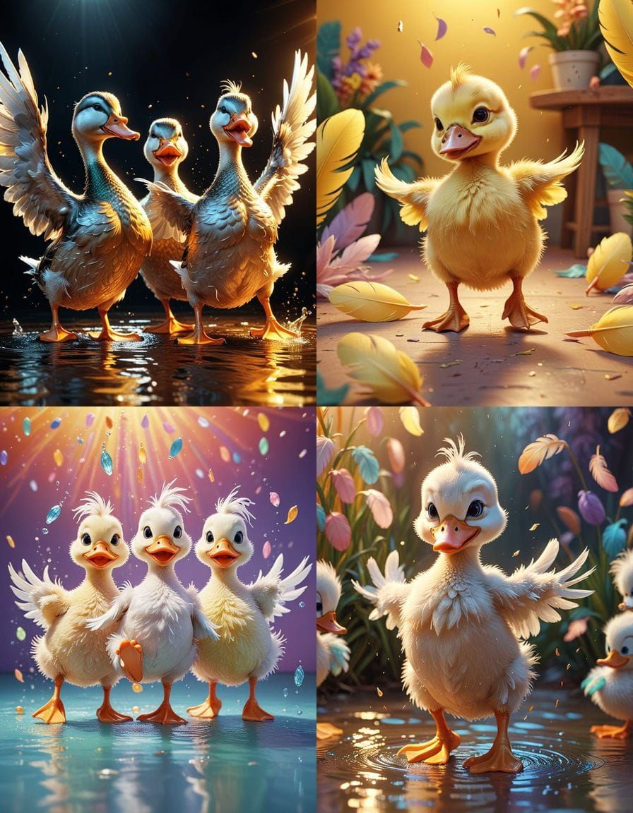 Dancing Duckling Cartoon Character