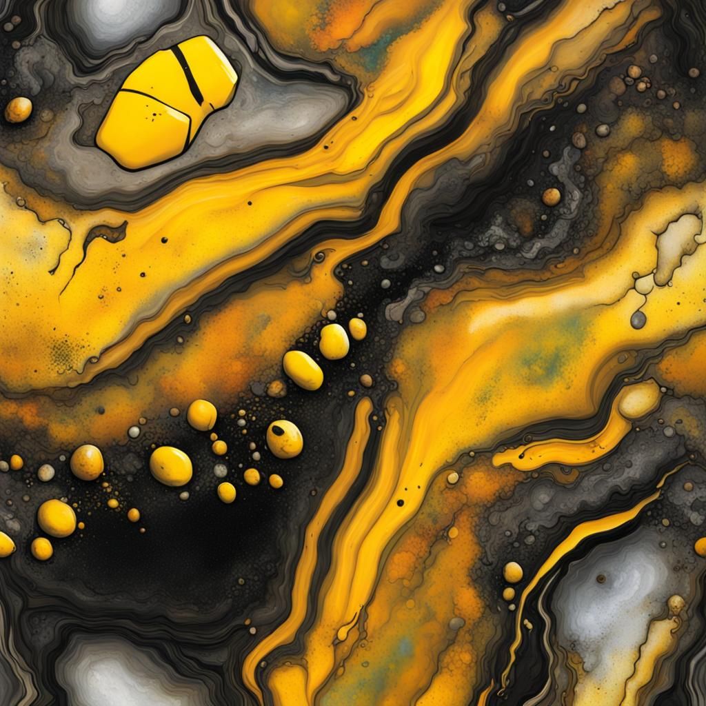 Bumble Bee Jasper Stone in Graffiti Art Style