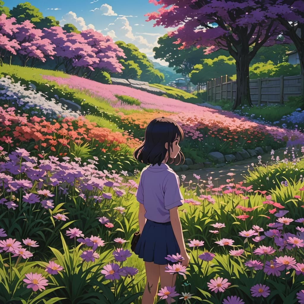Girl in Flower Field, Anime Key Visual