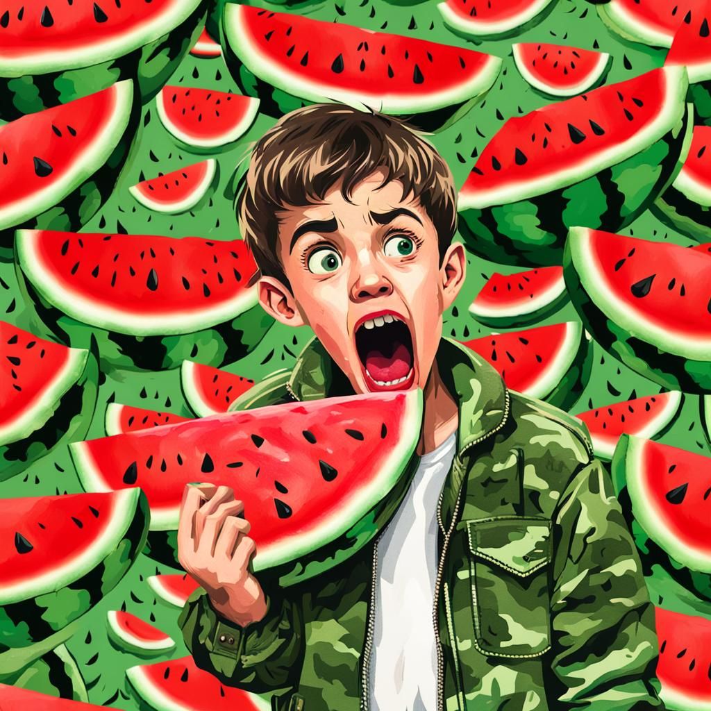 Teenager Threatens Screaming Watermelon in Patch