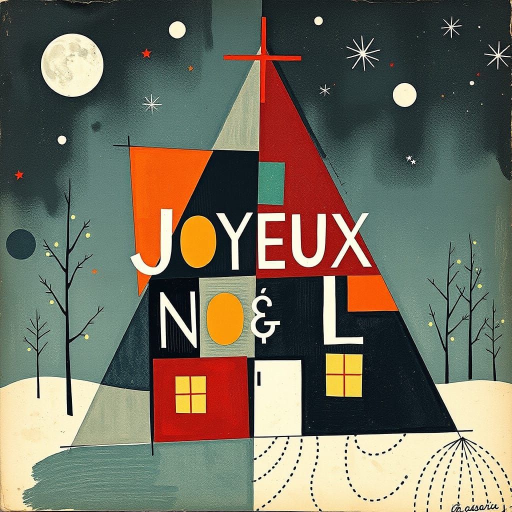 Joyful Christmas Abstract Collage