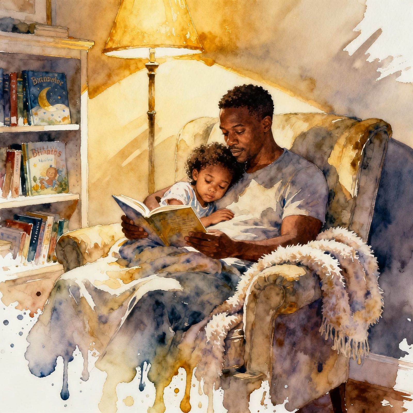 Tender Bedtime Story Moment: Parent and Child Reading