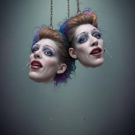 Sideshow Conjoined Twins in Hyperrealistic Splash Art