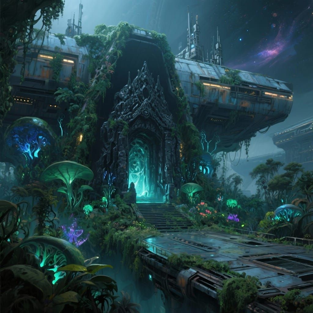 Hidden Alien Temple on Ancient Spaceship Deck