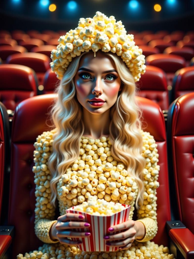 Popcorn Dress: Surreal Cinema Portrait