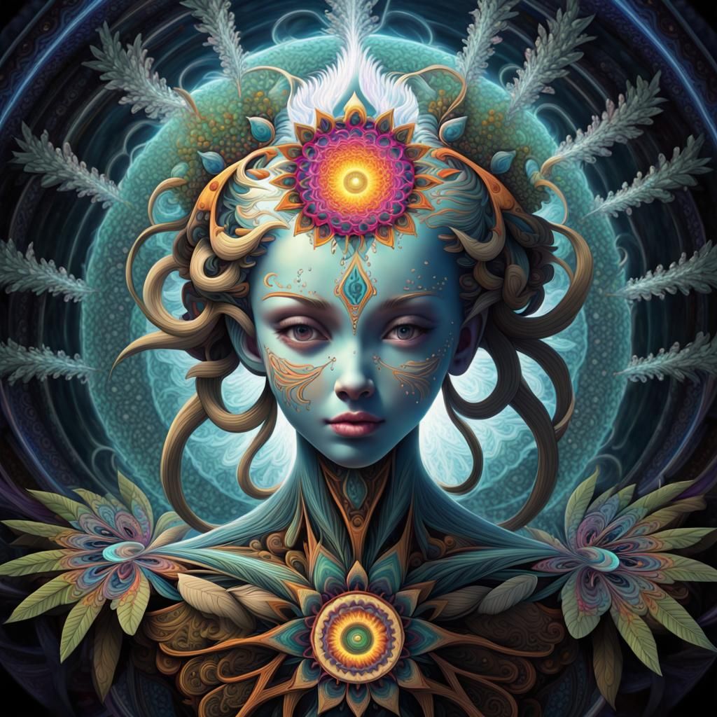 Psychedelic 4444 Mandala Fractal Art