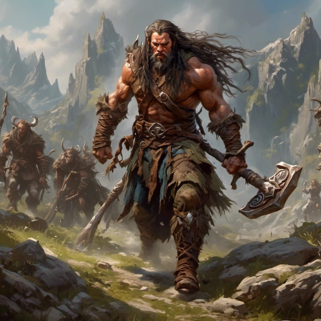 Elven Barbarian Warrior in Hyperrealistic High Definition