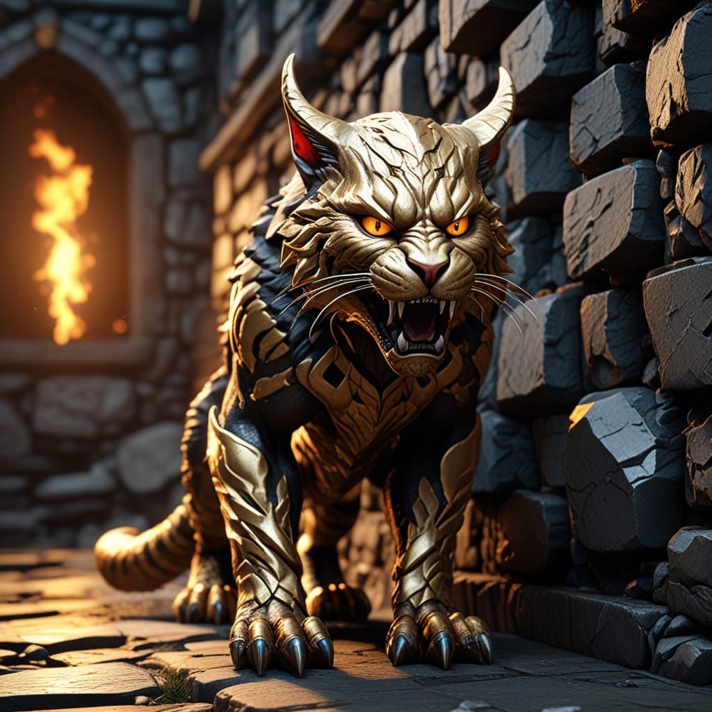 Danger Kitty: Dark Fantasy Demon Cat Logo