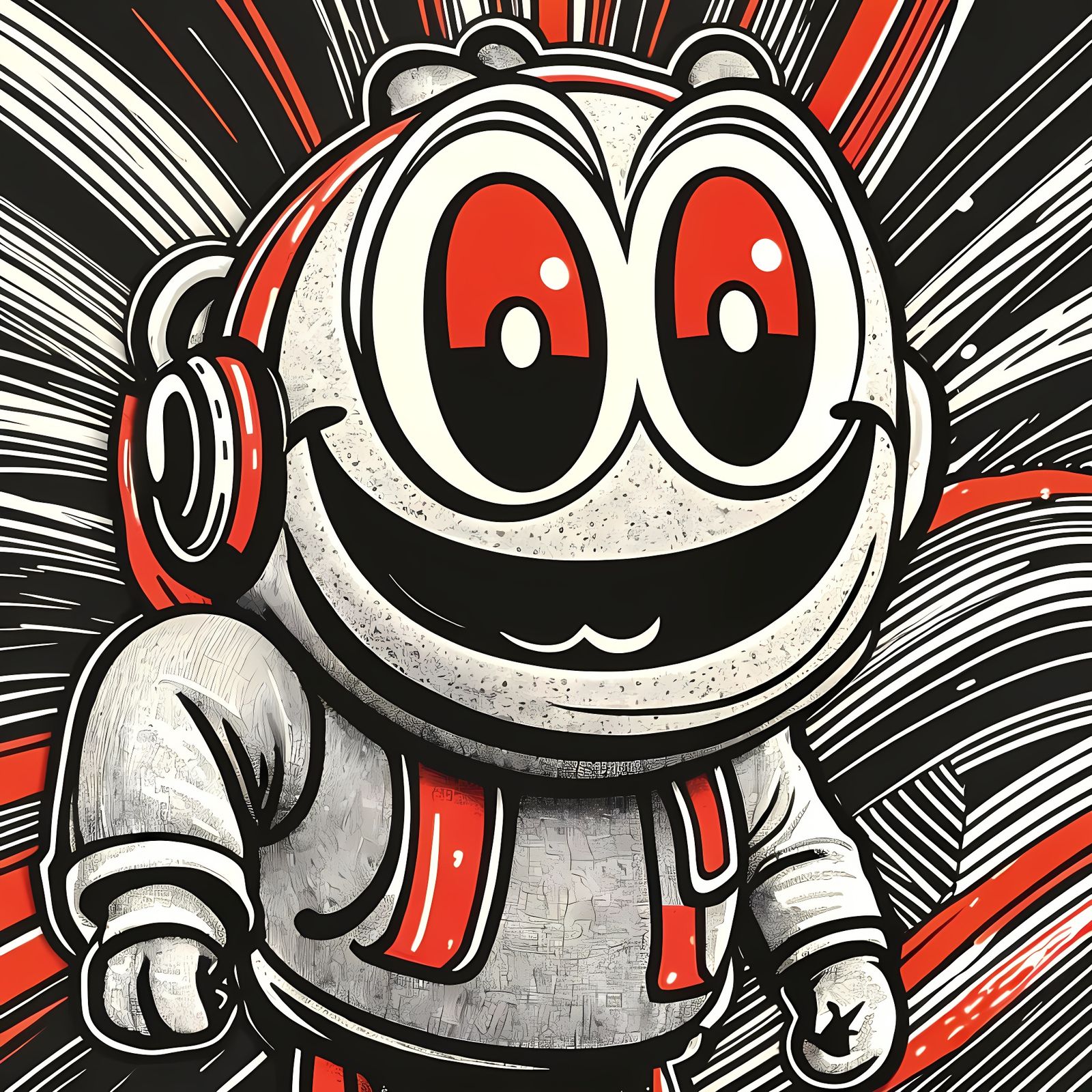 Hyperdetailed Charcoal Drawing of Hungry Jack's Mascot