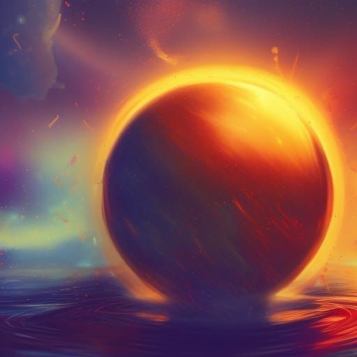 Hyperrealistic Sun and Moon Splash Art