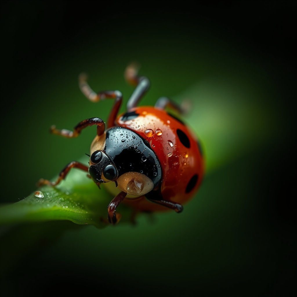 Hyperrealistic Ladybug Macro Photograph in Vivid Colors