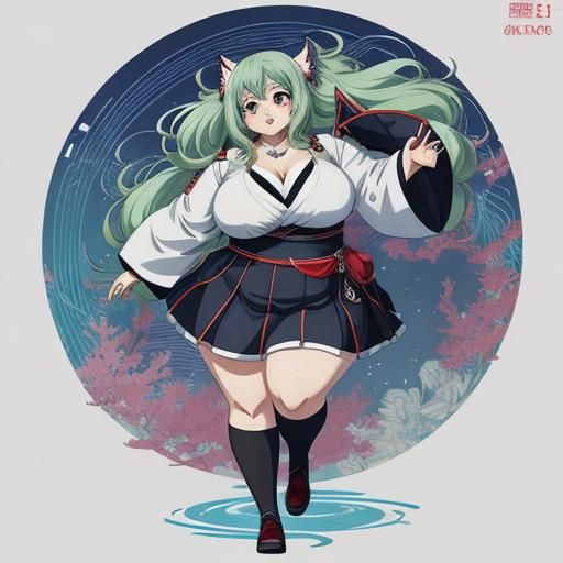 Chubby Anime Girl in Key Visual Style