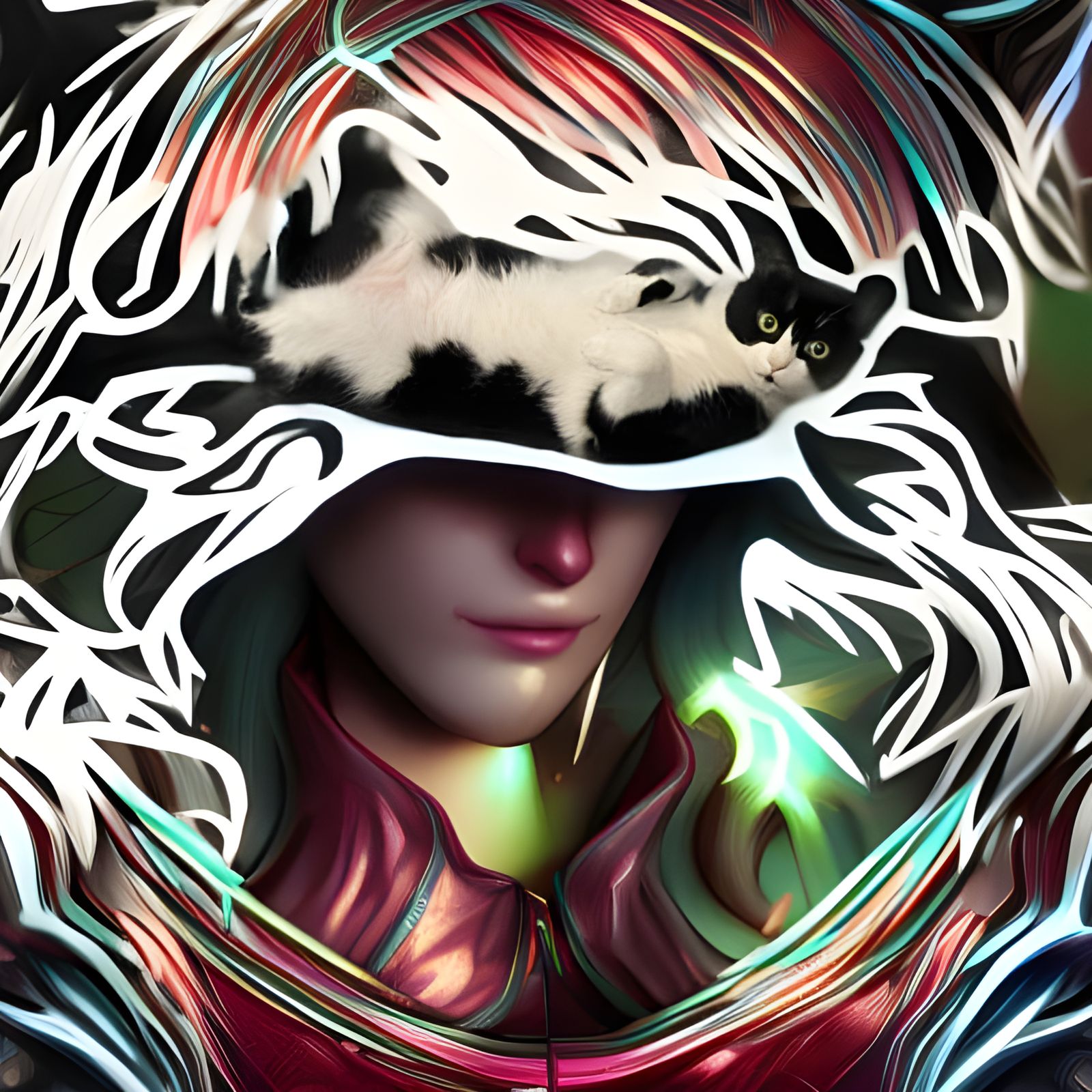 Ornate Wig Portrait in Hyperdetailed Digital Art Style