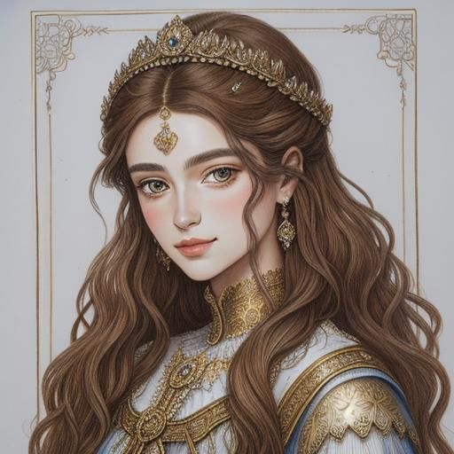Portrait of a Young Goddess with Intricate Details