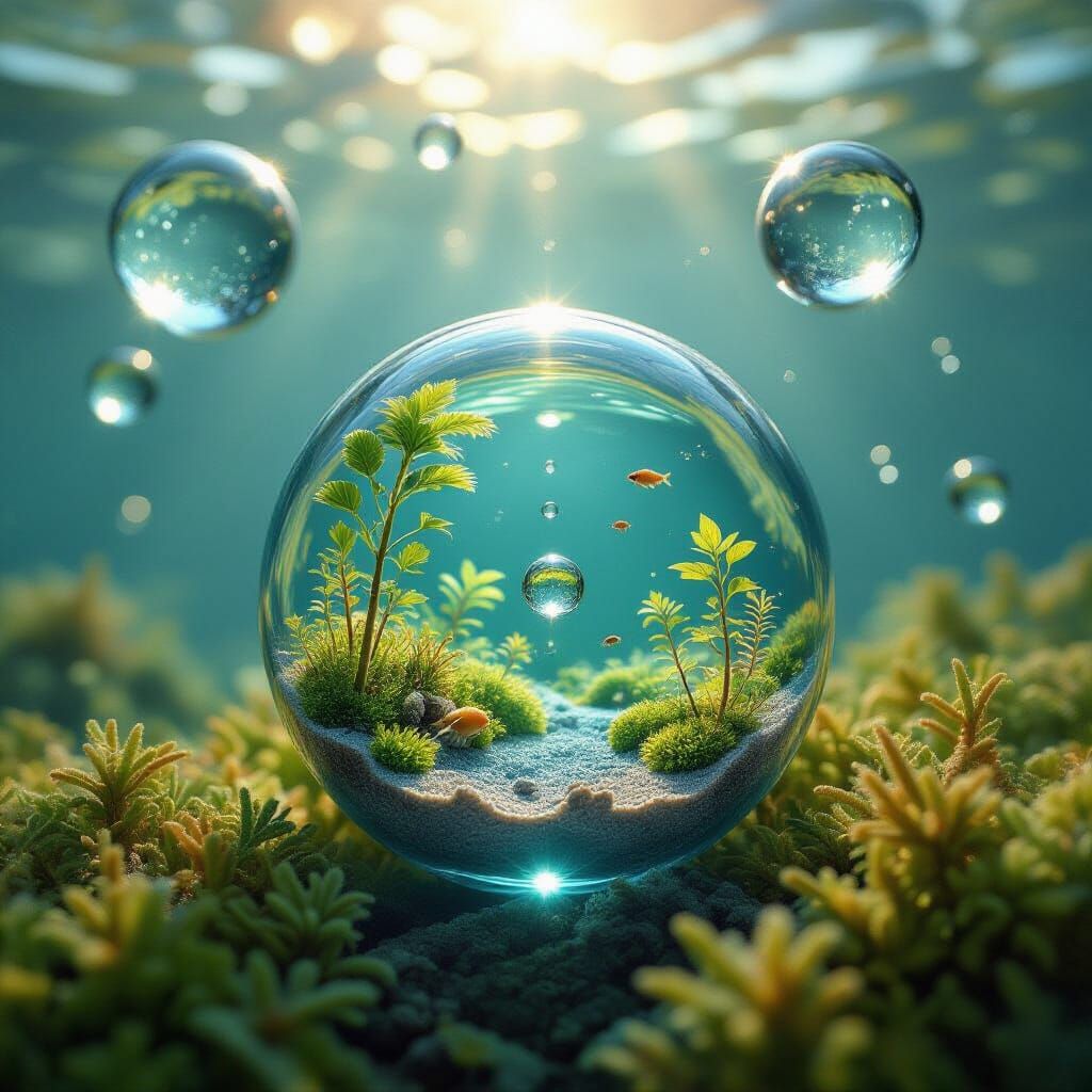 Interconnected Ecosystems Within Water Droplets