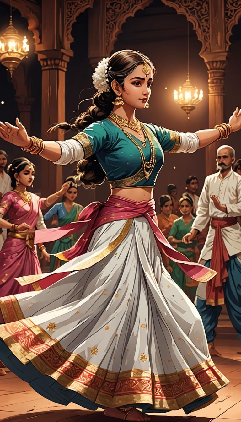 A Kathak performance painting
