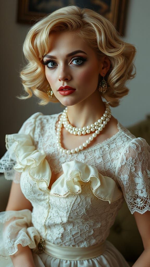 Elegant Androgynous Drag Queen in Pastel Colors