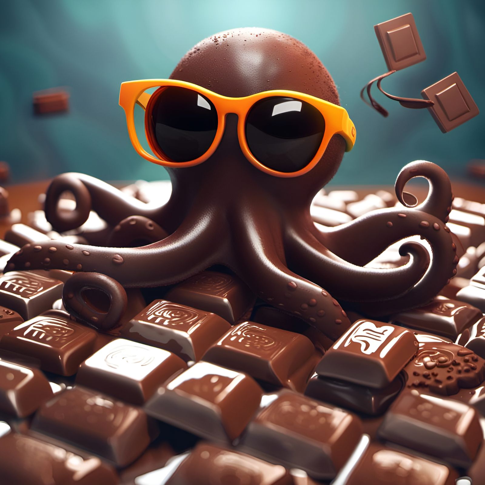 Chocolate Octopus in a Chocolate Bar Wonderland