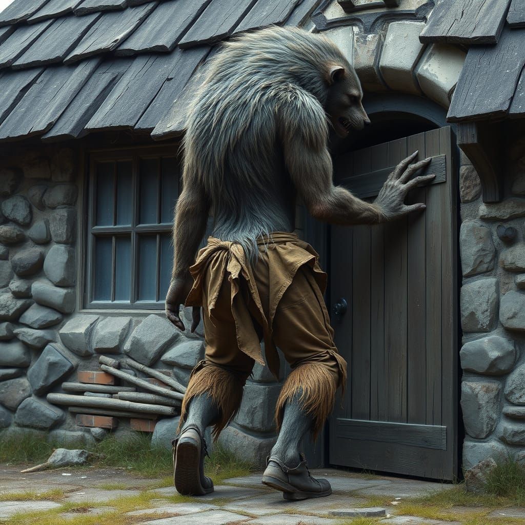 Werewolf Laments at the Door of a Rustic Cottage