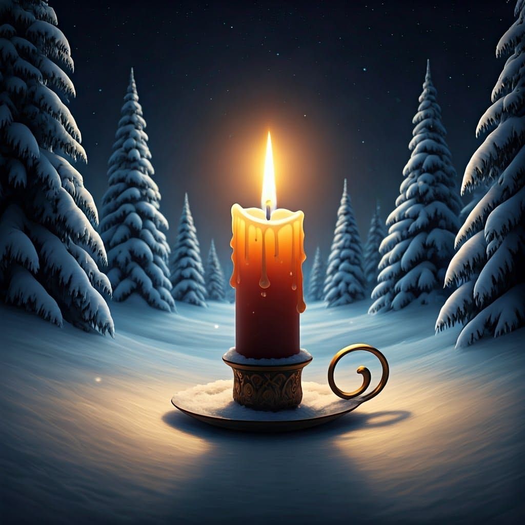 Magical Advent Christmas Scene in Hyperealistic Fantasy Art