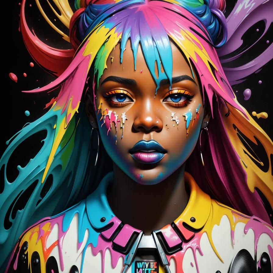 Surreal Facial Mashup in Glitchcore Pop Art Style