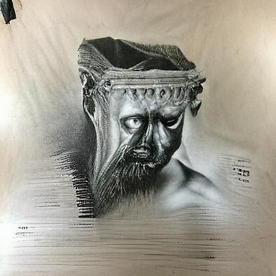 Oedipus: Hyperdetailed Charcoal Drawing
