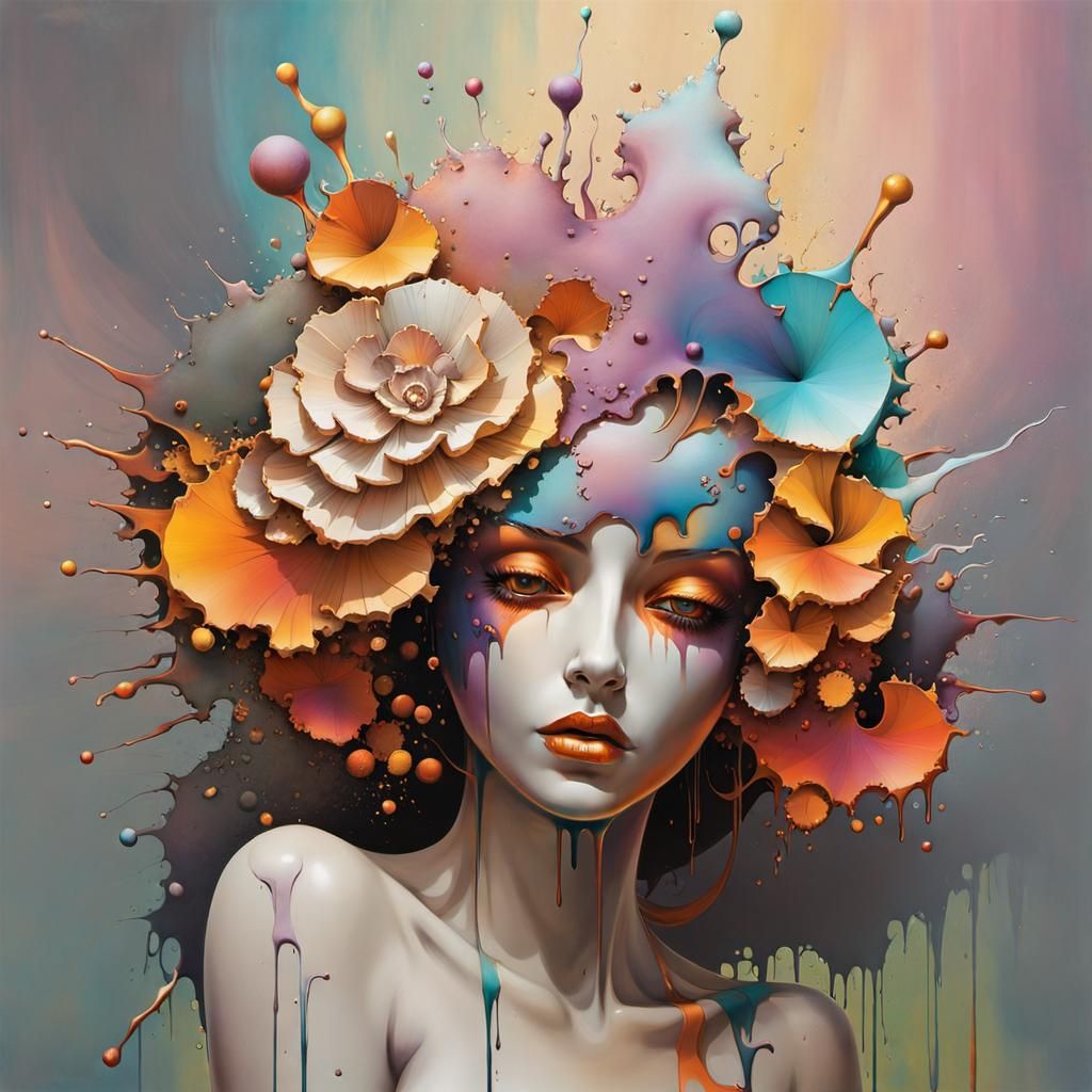 Corroded Metal Graffiti Art in Fractal Lines