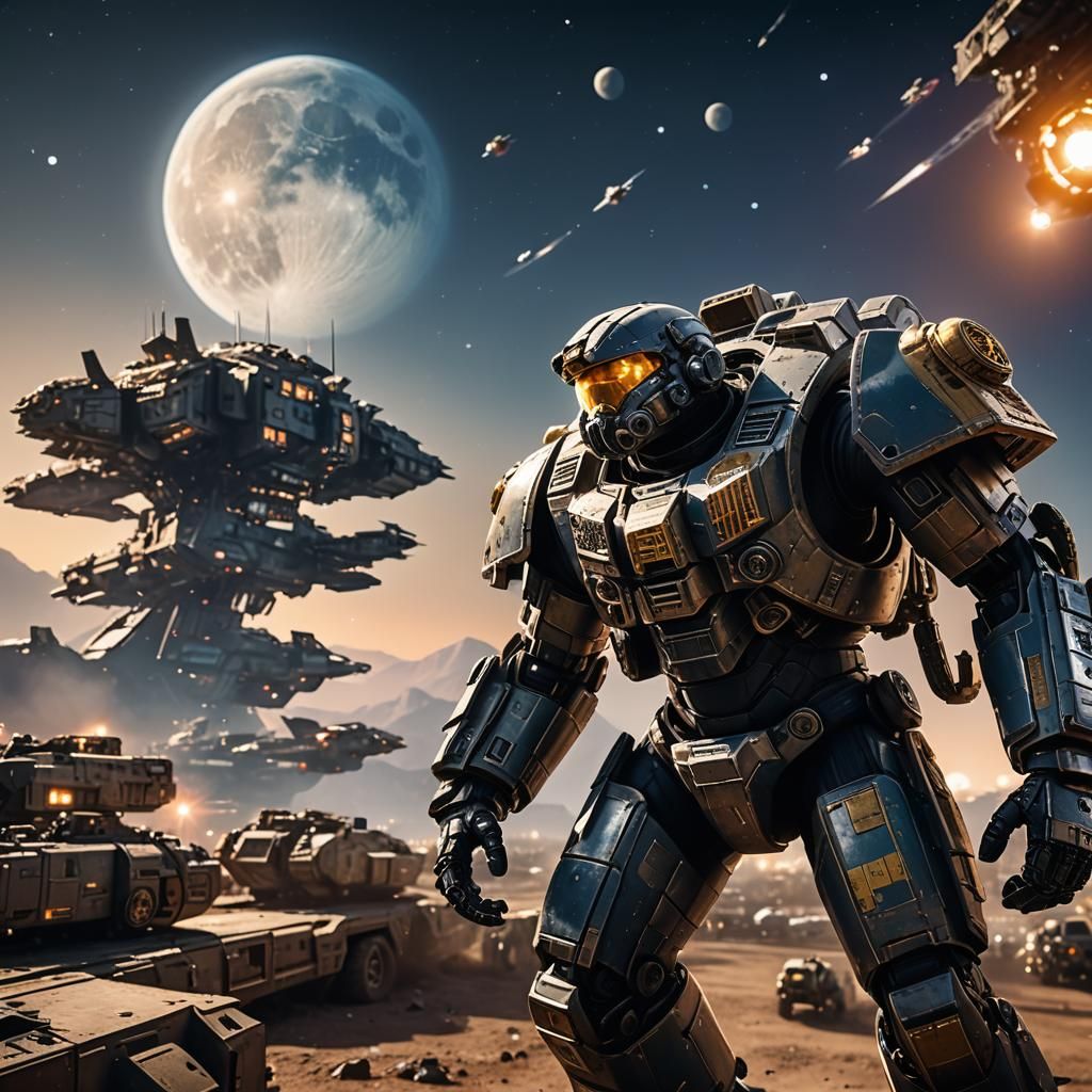 US Space Marine Ship Docks in Orbit