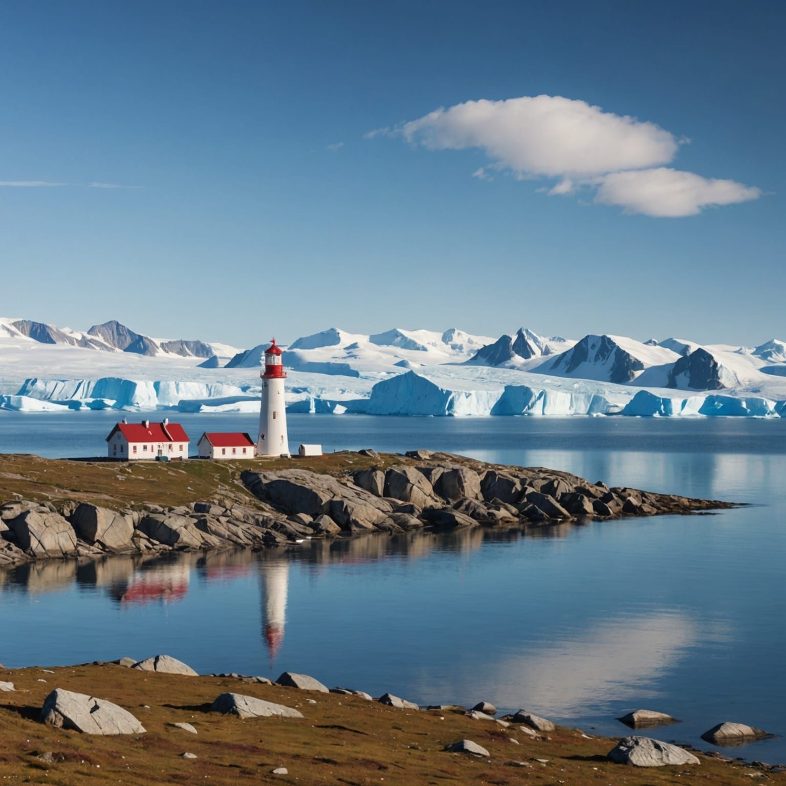 Lighthouse on the shore of Greenland