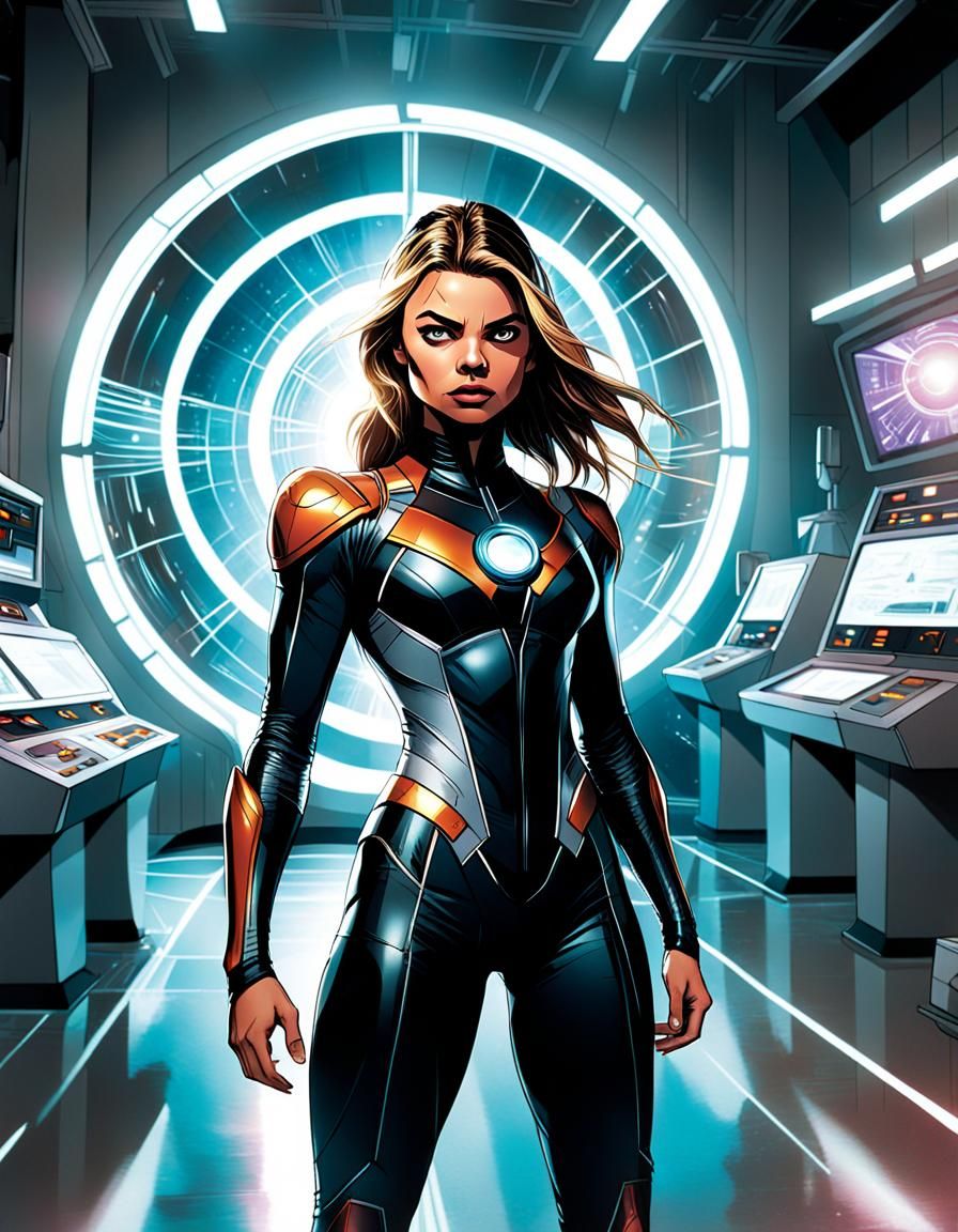 Saturn Girl Imra Ardeen in Comic Book Art Style