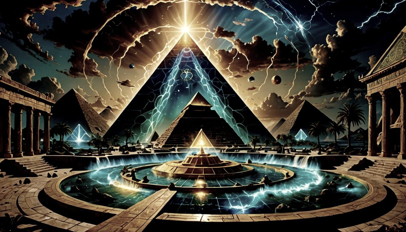 Atlantis Teleportation Device in Golden Hour Lighting